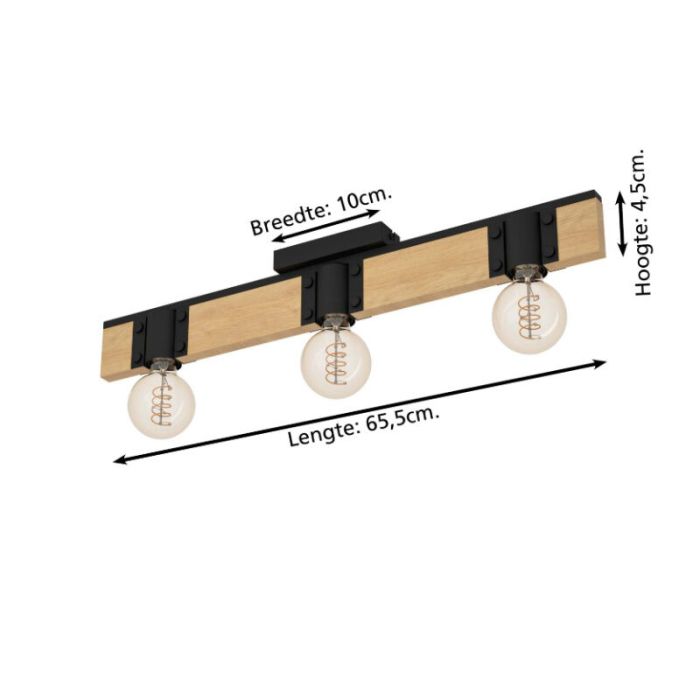 Lampada da soffitto marrone in legno, Angela