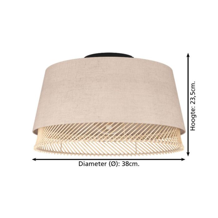 Plafoniera beige in tessuto, Ruby