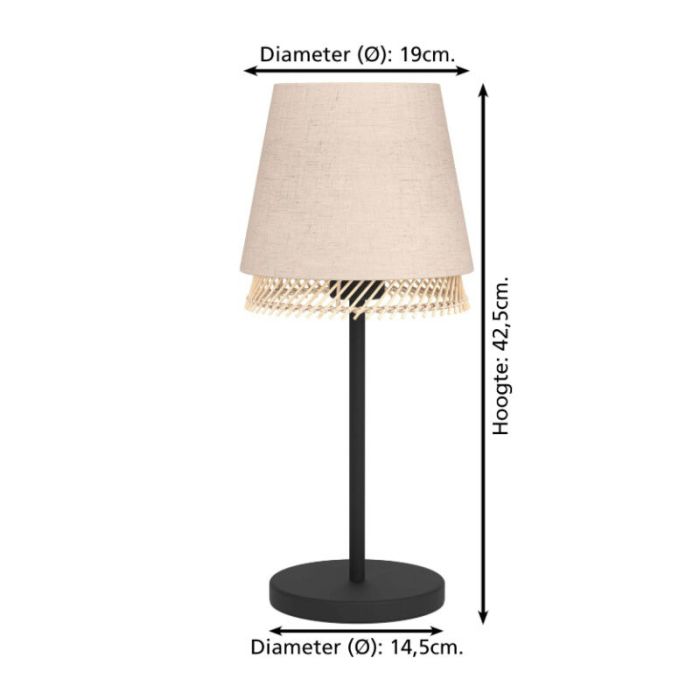 Lampada da tavolo beige in tessuto, Ruby, con interruttore