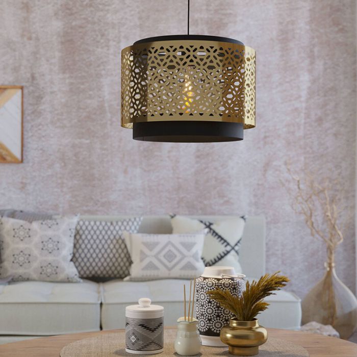 Lampada a sospensione in ottone in acciaio, Quincy