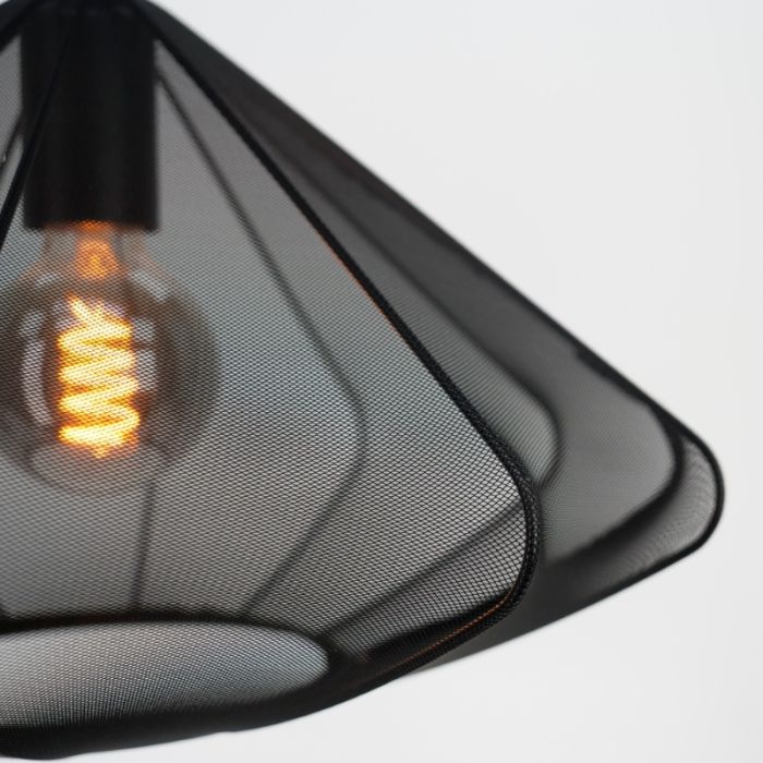 Lampada a sospensione nera in acciaio, Agnese