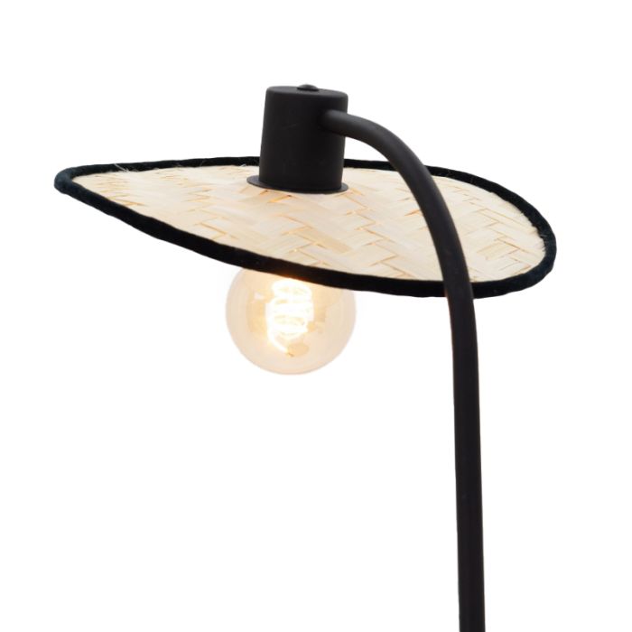 Lampada da tavolo marrone in legno, Jillah, con interruttore