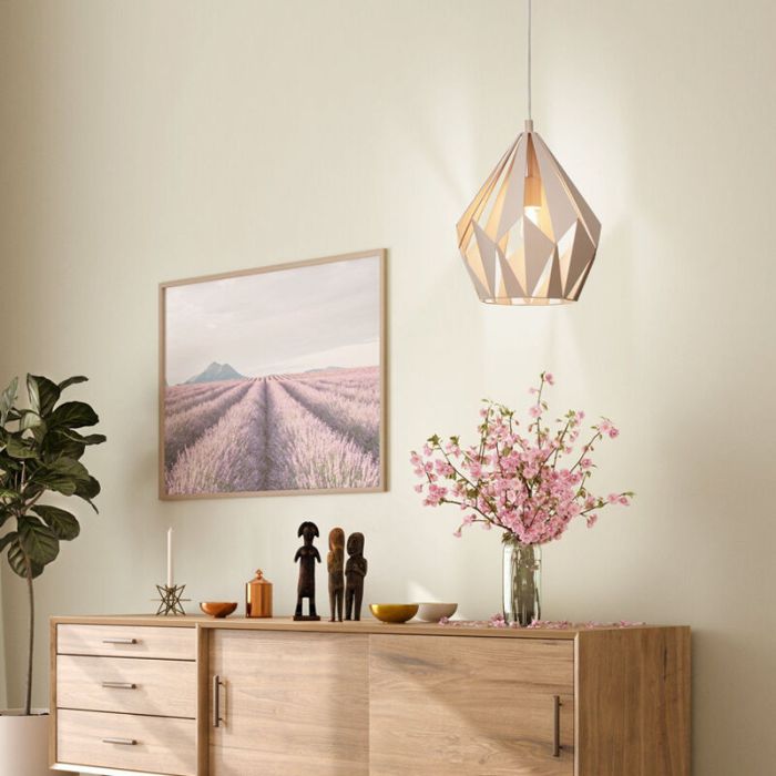 Lampada a sospensione rosa metallo, Acri