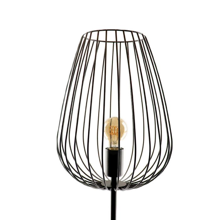 Lampada da terra nera metallo, Kitana, con interruttore