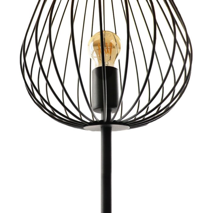 Lampada da terra nera metallo, Kitana, con interruttore
