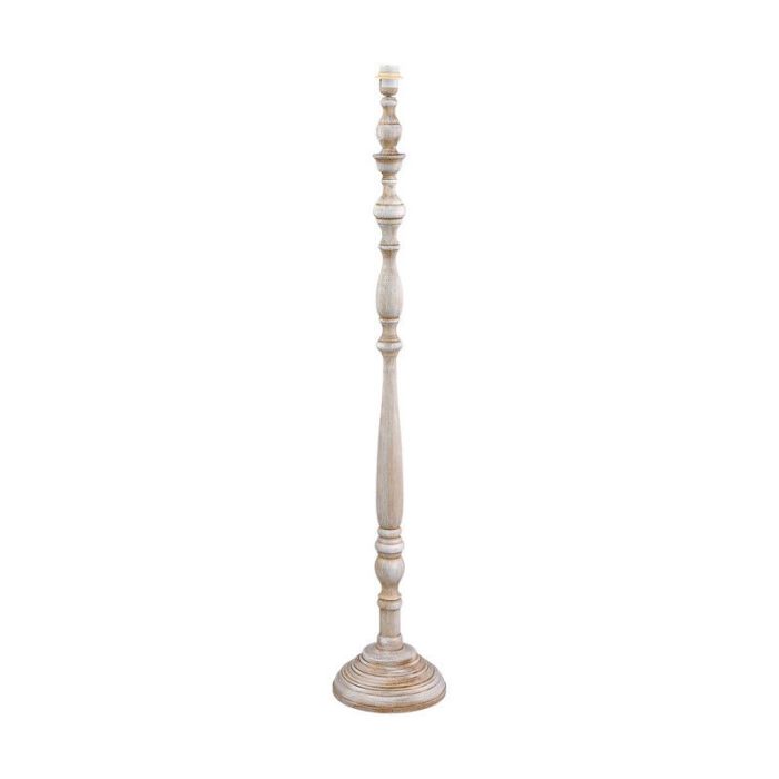 Lampada da terra in legno bianca, Ayden, con interruttore