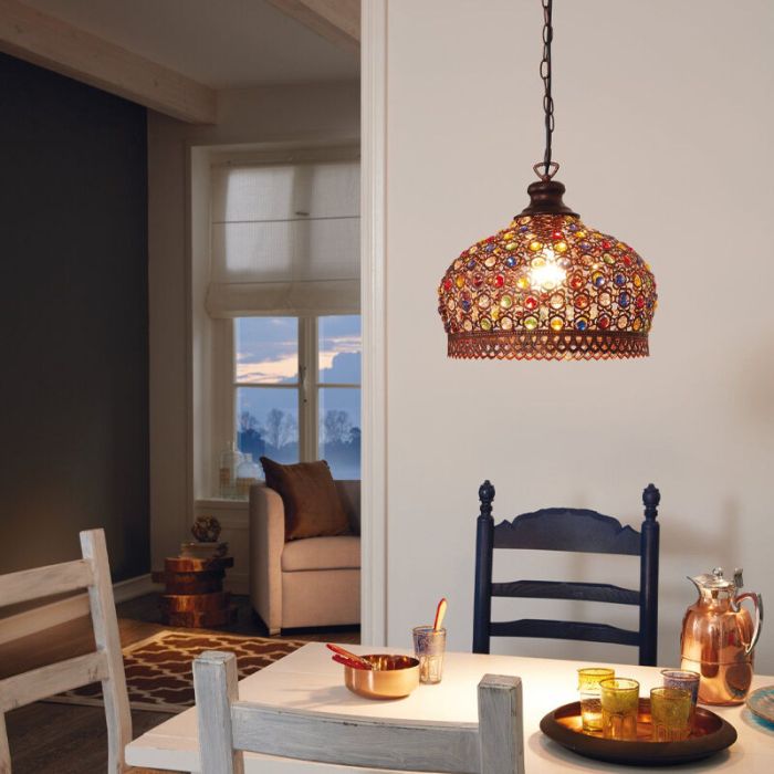 Lampada a sospensione in rame metallo, Ahmad