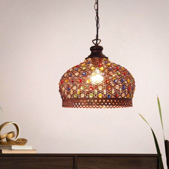 Lampada a sospensione in rame metallo, Ahmad