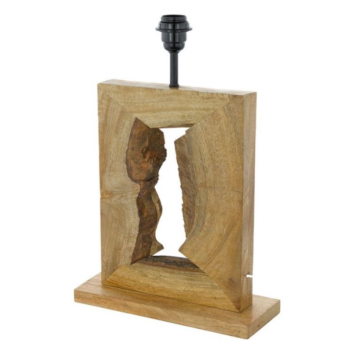 Lampada da tavolo senza paralume in legno marrone, Kick, con interruttore