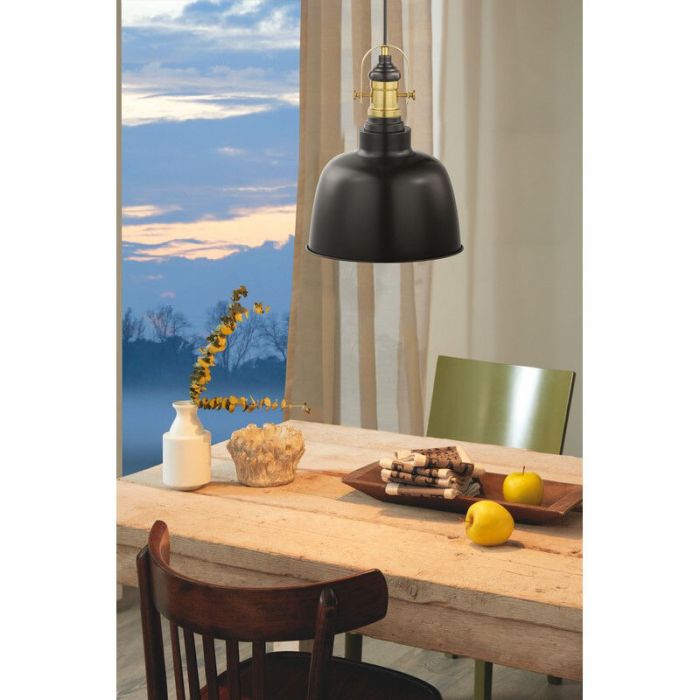 Lampada a sospensione nera metallo, Alain