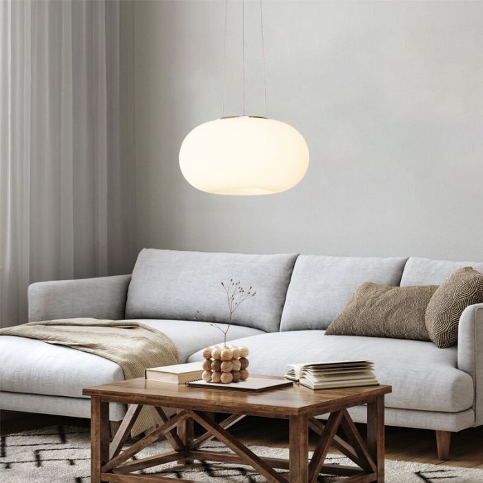 Lampada a sospensione in nichel in vetro, Skyler