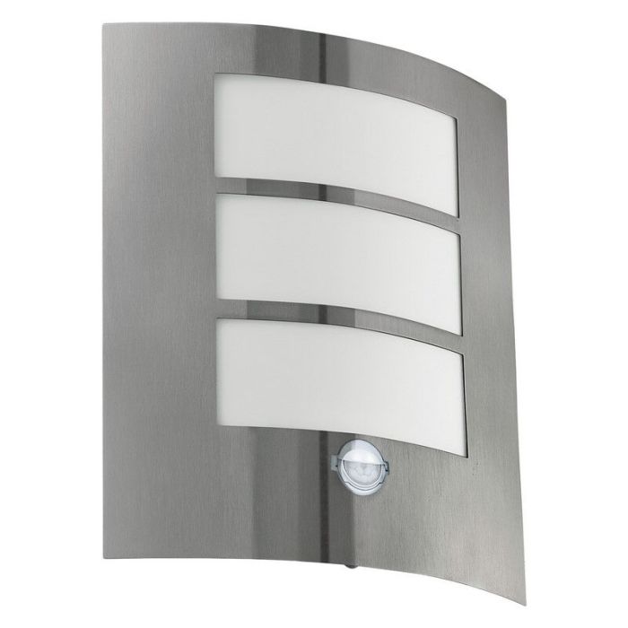Applique da esterno con sensore di movimento argenta in plastica, Elyana, IP44
