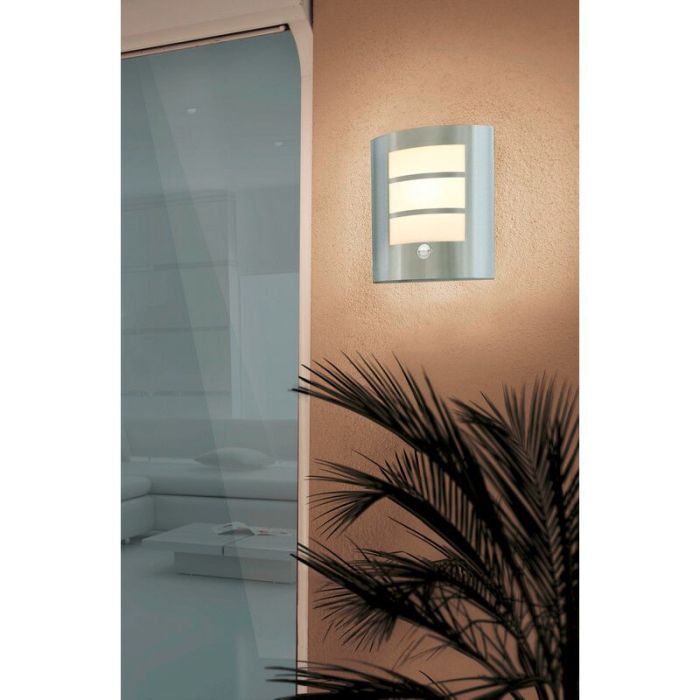Applique da esterno con sensore di movimento argenta in plastica, Elyana, IP44