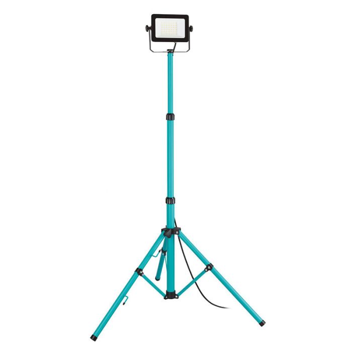 Luce da lavoro blu in alluminio, Angelos, 30W, 4000K LED, IP65, con interruttore