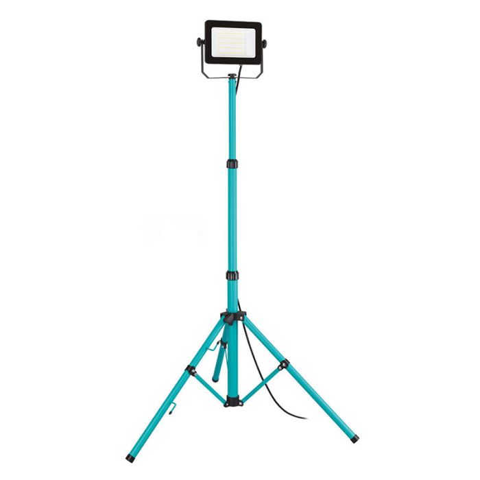 Luce da lavoro blu in alluminio, Angelos, 52W, 4000K LED, IP65, con interruttore