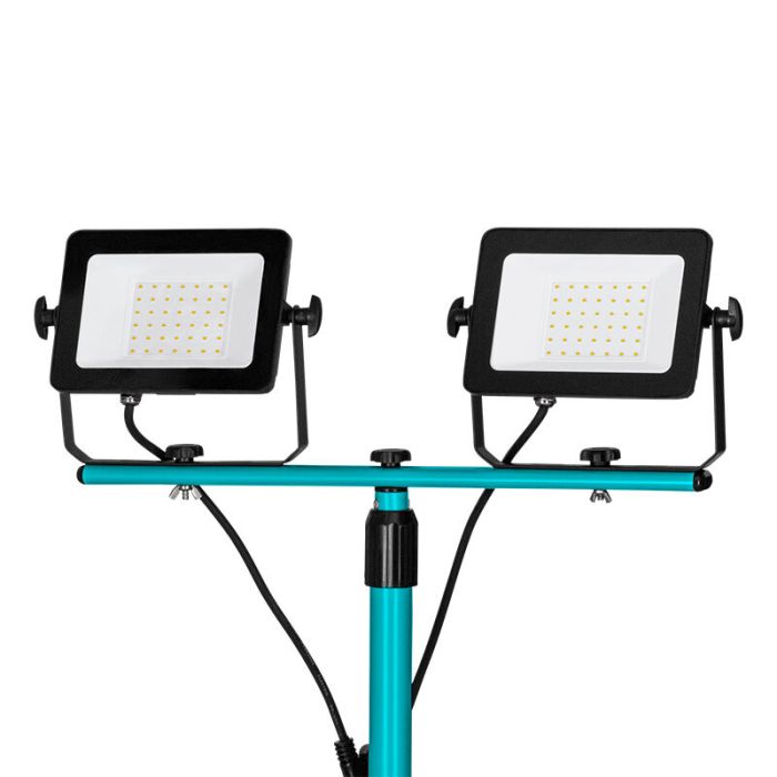 Luce da lavoro blu in alluminio, Angelos, 30W, 4000K LED, IP65, con interruttore