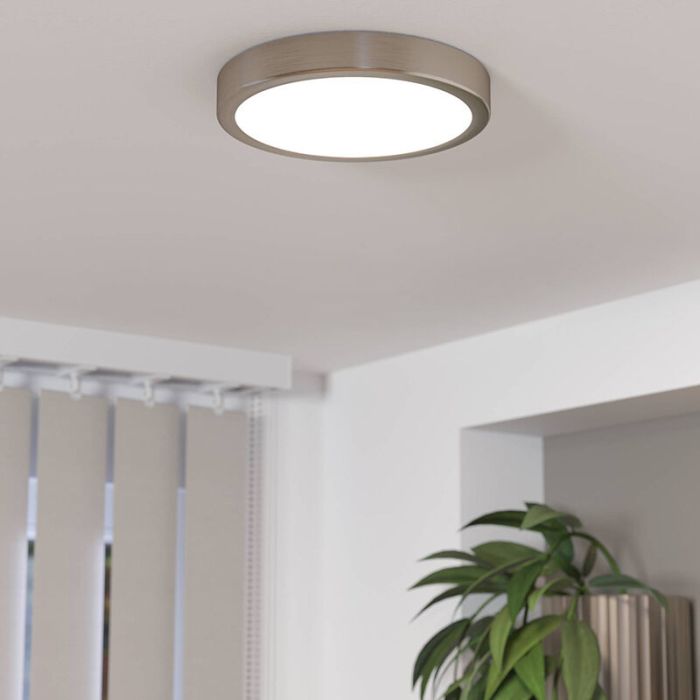 Plafoniera in nichel in acciaio, Geraldo, 17W, 3000K LED