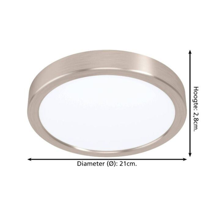 Plafoniera in nichel in acciaio, Geraldo, 17W, 3000K LED