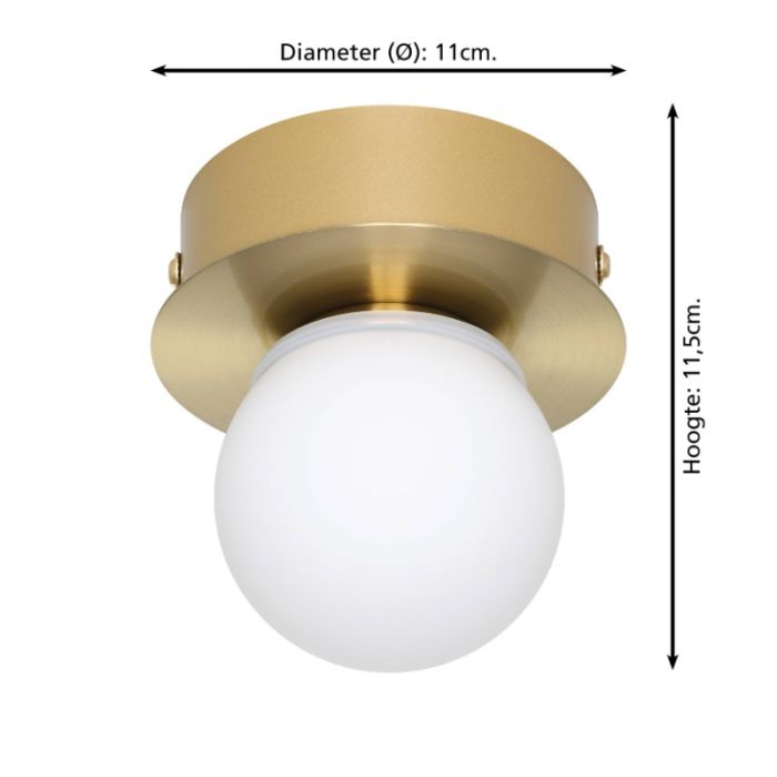 Lampada da soffitto dorata in acciaio, Escha, 3,3W, 3000K LED