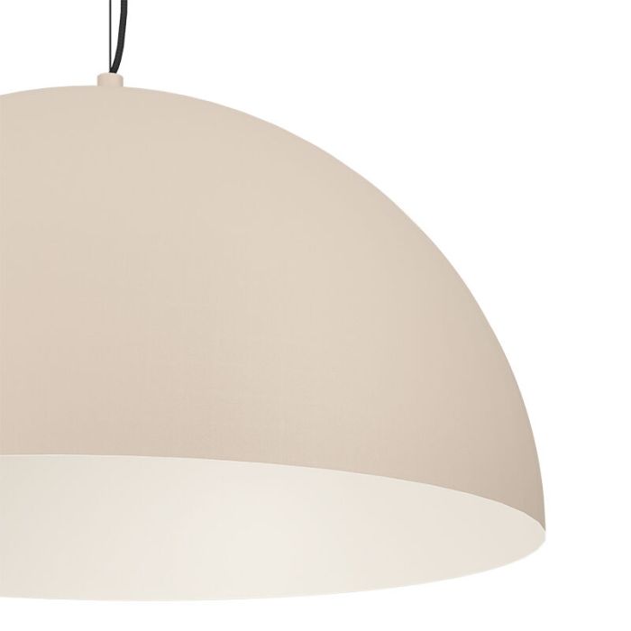 Lampada a sospensione semisfera beige in acciaio, Geneva