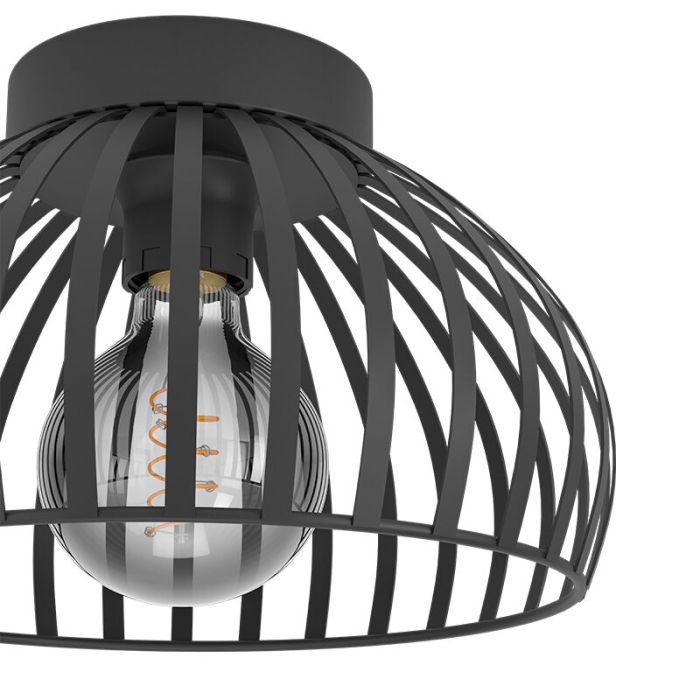 Lampada da soffitto nera in acciaio, Egine