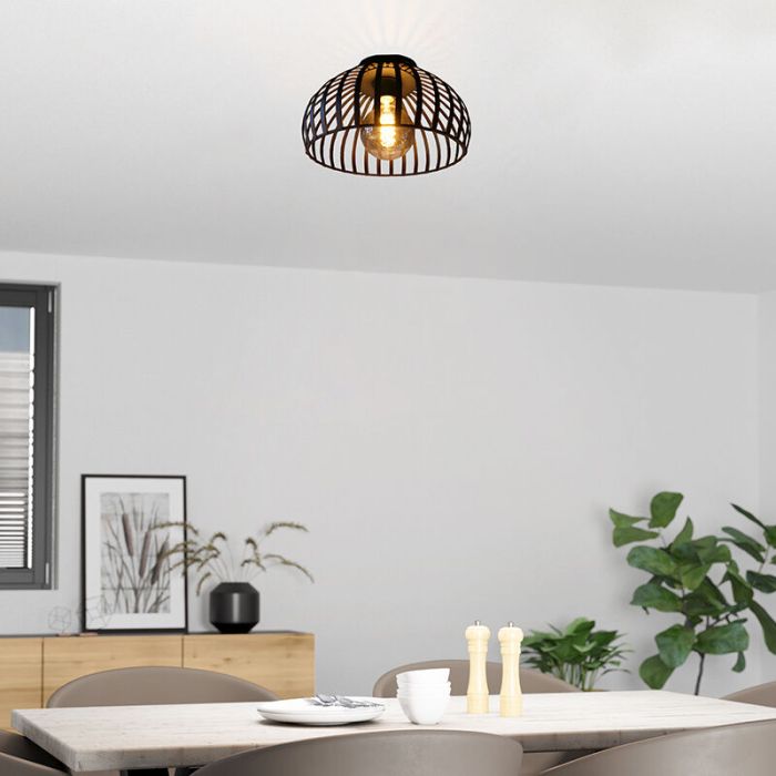 Lampada da soffitto nera in acciaio, Egine