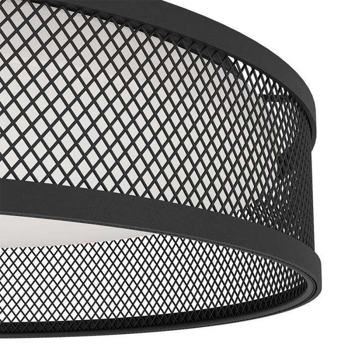 Plafoniera nera in acciaio, Jolene, 20W, 3000K LED