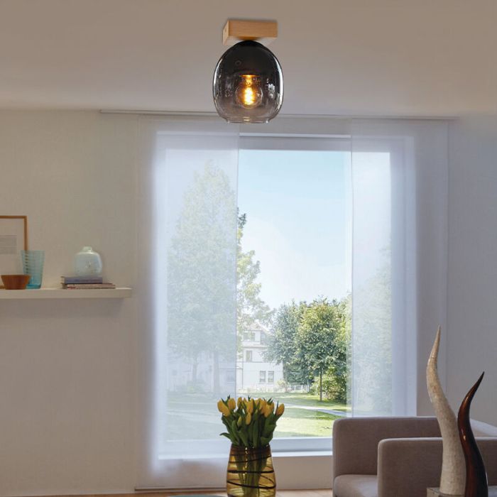 Lampada da soffitto marrone in legno, Frida