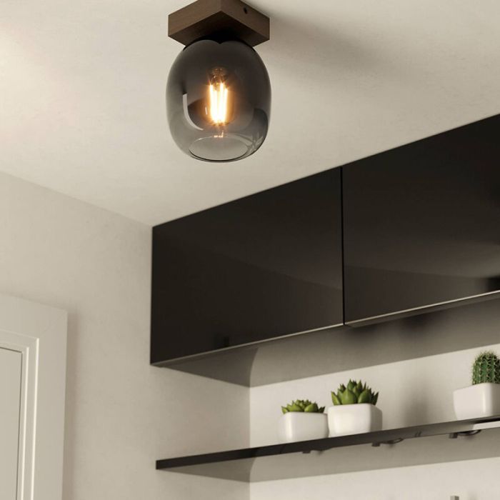 Lampada da soffitto marrone in legno, Frida