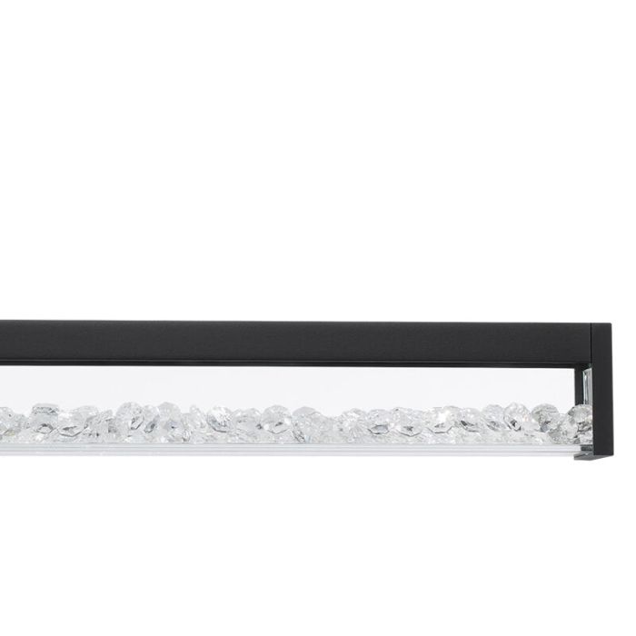 Lampada a sospensione nera in cristallo, Aarnoud, 6W, bianco regolabile tra caldo e freddo LED, controllo touch