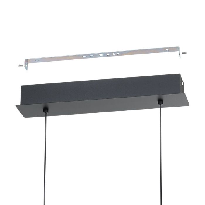 Lampada a sospensione nera in cristallo, Aarnoud, 6W, bianco regolabile tra caldo e freddo LED, controllo touch