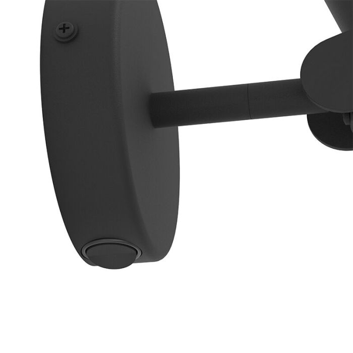 Applique da parete nera in alluminio, Aleyna, 5W, 3000K LED, con interruttore