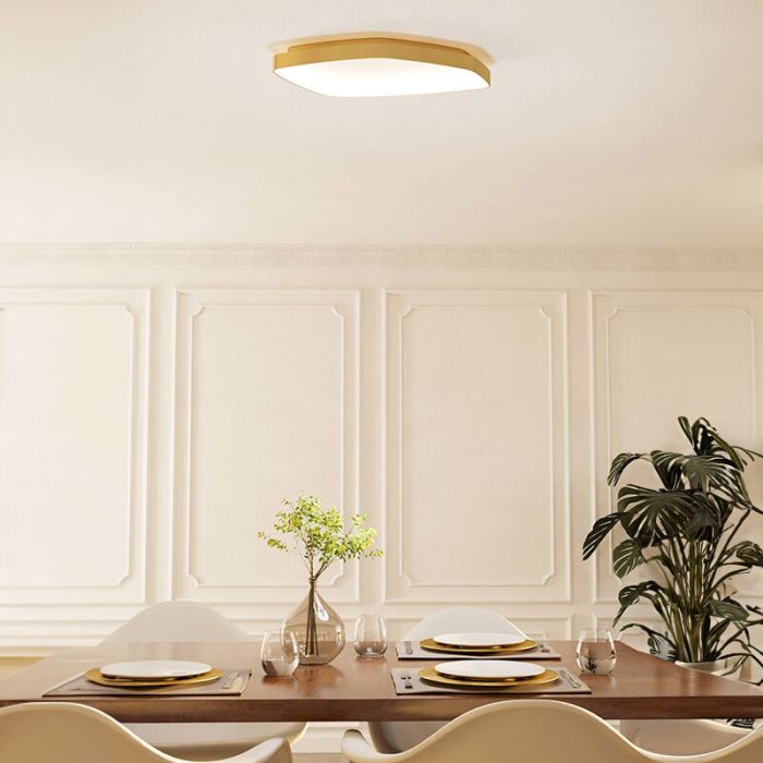 Plafoniera dorata in alluminio, Samson, 25,2W, 3000K LED