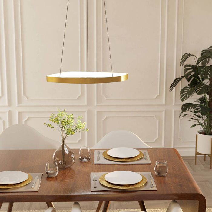 Lampada a sospensione dorata in alluminio, Samson, 25,2W, 3000K LED