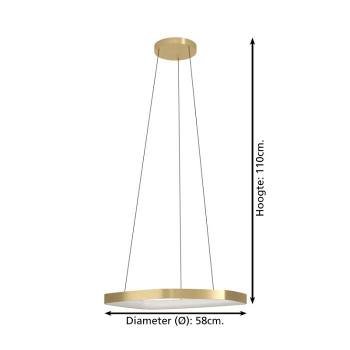Lampada a sospensione dorata in alluminio, Samson, 25,2W, 3000K LED