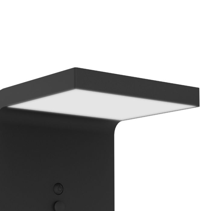 Applique da esterno solare nera in plastica, Huseyin, 6,5W, 4000K LED, IP65