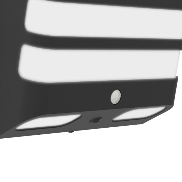 Applique da esterno solare nera in plastica, Hisham, 6,5W, 4000K LED, IP65