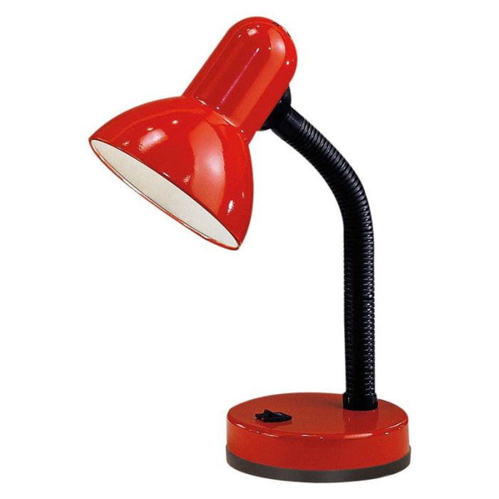 Lampada da scrivania rossa in plastica, Granza, con interruttore