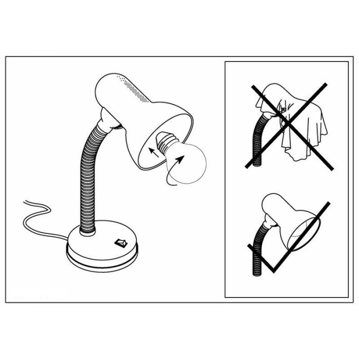 Lampada da scrivania rossa in plastica, Granza, con interruttore