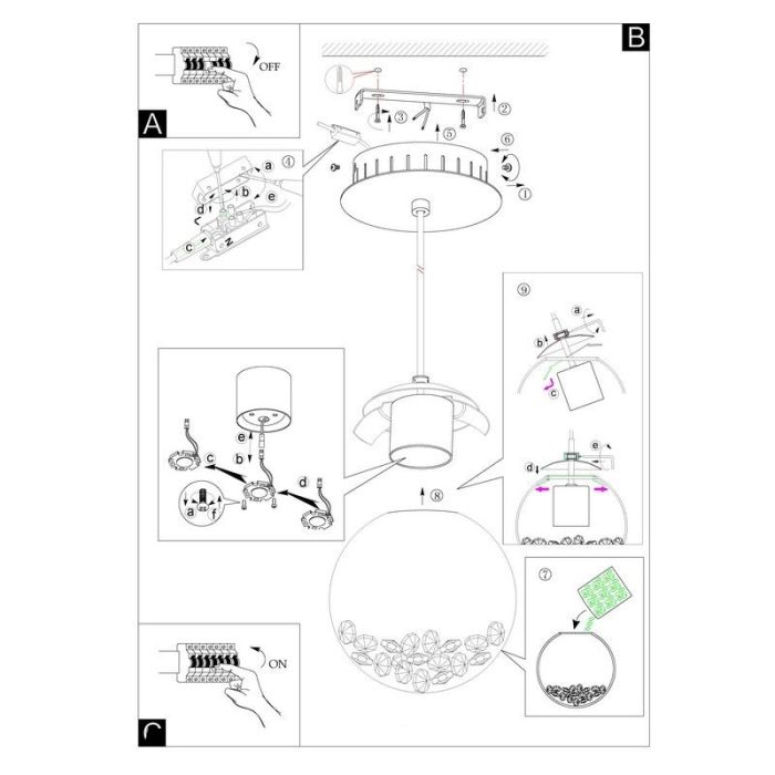 Lampada a sospensione cromata in vetro, Jorg, 5W, 3000K LED