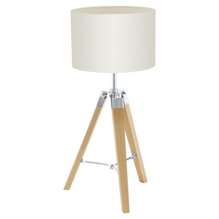 Lampada da tavolo beige in legno, Joana, con interruttore