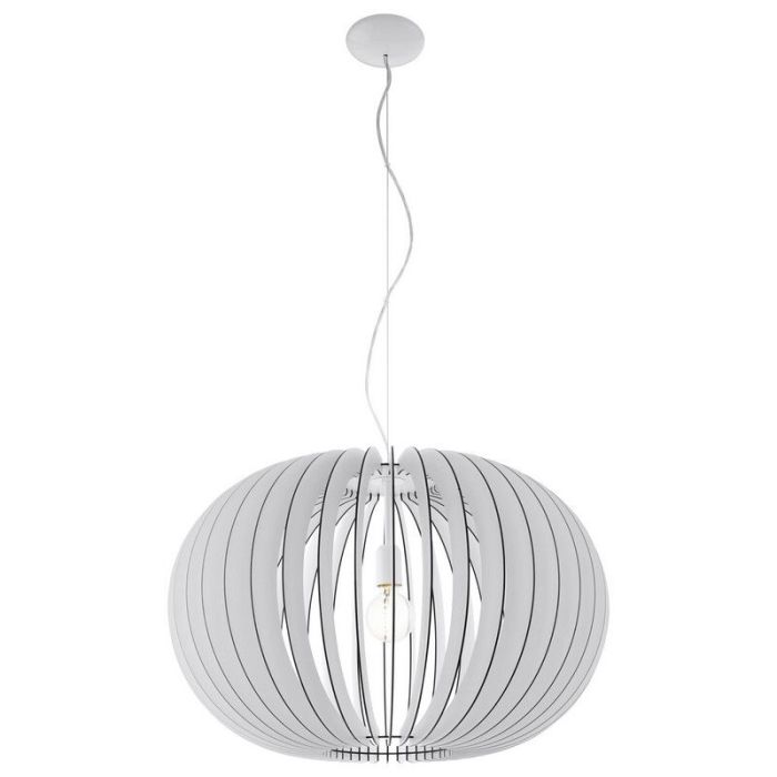 Lampada a sospensione bianca in legno, Kiran