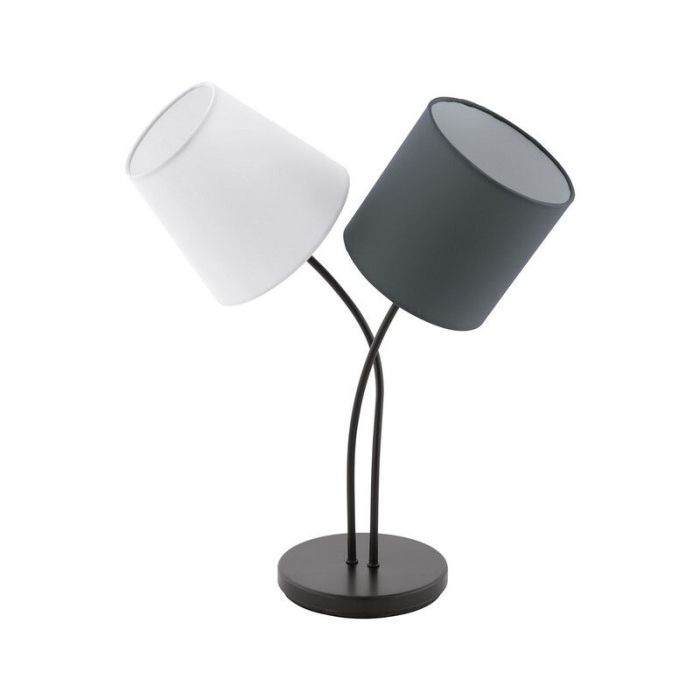 Lampada da tavolo bianca in tessuto, Anina, con interruttore