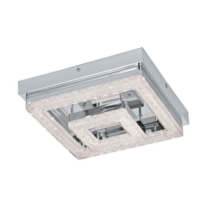 Lampada da soffitto cromata in plastica, Arjo, 12W, 3000K LED