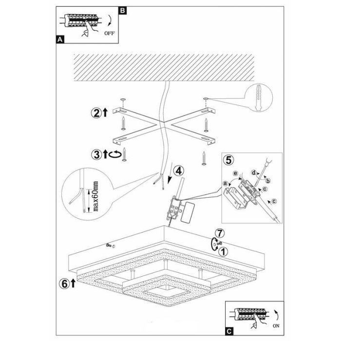 Lampada da soffitto cromata in plastica, Arjo, 12W, 3000K LED