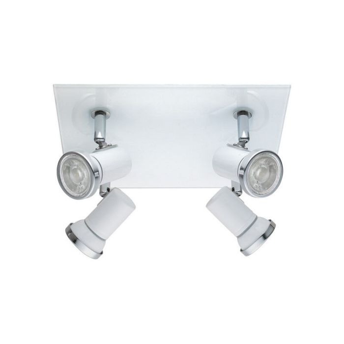 Faretto da soffitto cromato in vetro, Jasmijn, IP44