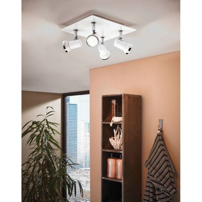 Faretto da soffitto cromato in vetro, Jasmijn, IP44