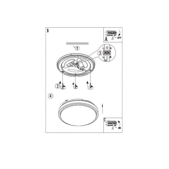 Lampada da soffitto bianca in plastica, Marieke, 22W, 3000K LED