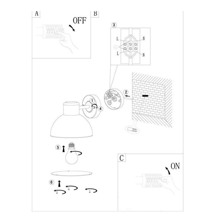 Lampada da esterno argenta in plastica, Bessel, IP44
