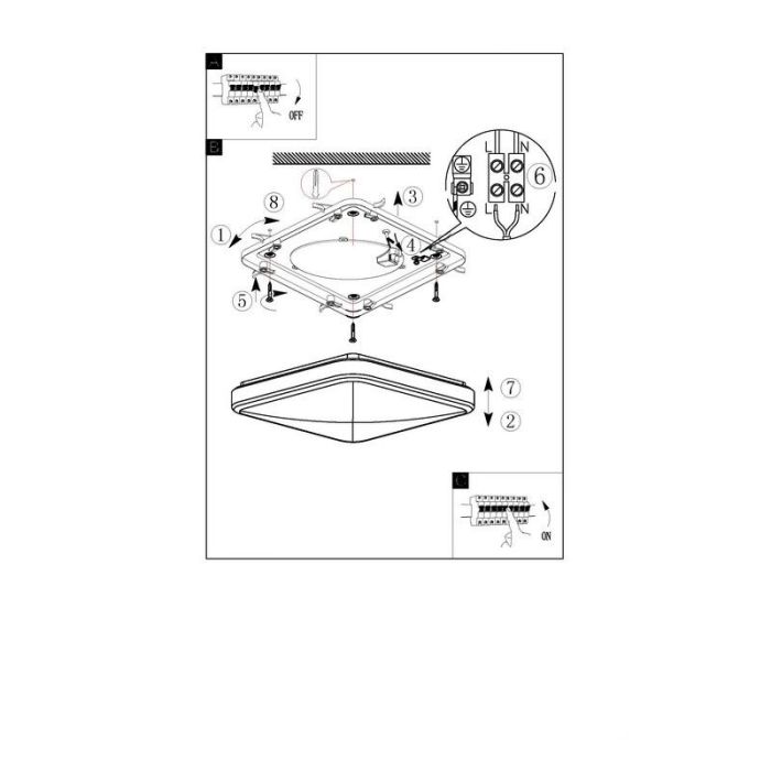 Applique da parete cromata in plastica, Beyza, 16W, 3000K LED, IP44
